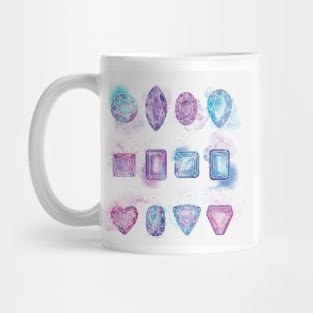 watercolor gems crystals  illustration Mug